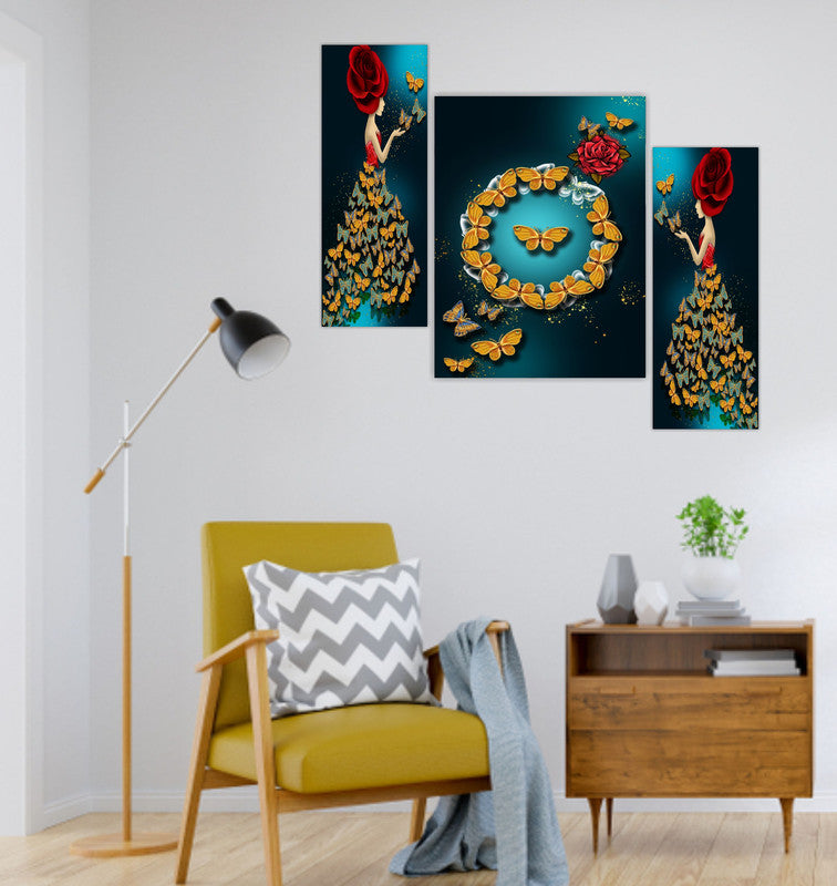 Tehzeeb Creations Set Of 3 Digital Wall Painting