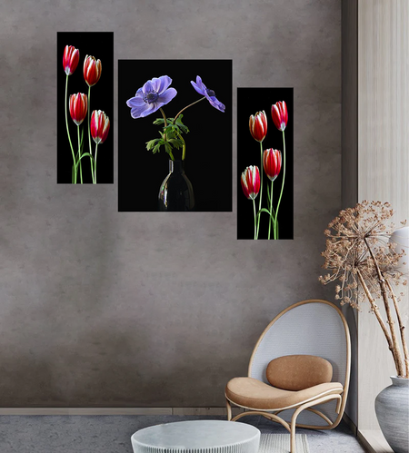 Tehzeeb Creations Set Of 3 Digital Wall Painting