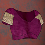 Lorenvalley Fashion Wine Soft Silk Woven Design Gold Zari Weaving Saree