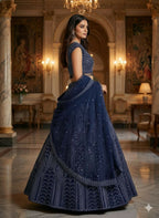 Lehenga Mart Designer Indian Wedding Lehenga Choli-Blue - Distacart