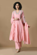 Joban Fashion Pink Cotton Kurta Set