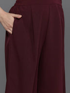 Ahalyaa Women Regular Kurta with Palazzos & With Dupatta - Brown Color