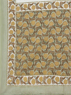 Yufta White yellow Floral Print kurta with Trouser & Dupatta set
