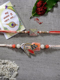 NVR Men Set of 2 Multicolor Stone-Studded Rakhi With Roli Chawal & Chocolate - Distacart