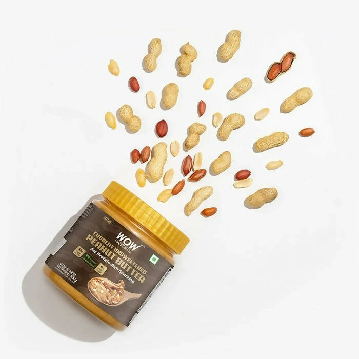 Wow Life Science Crunchy Unsweetened Peanut Butter