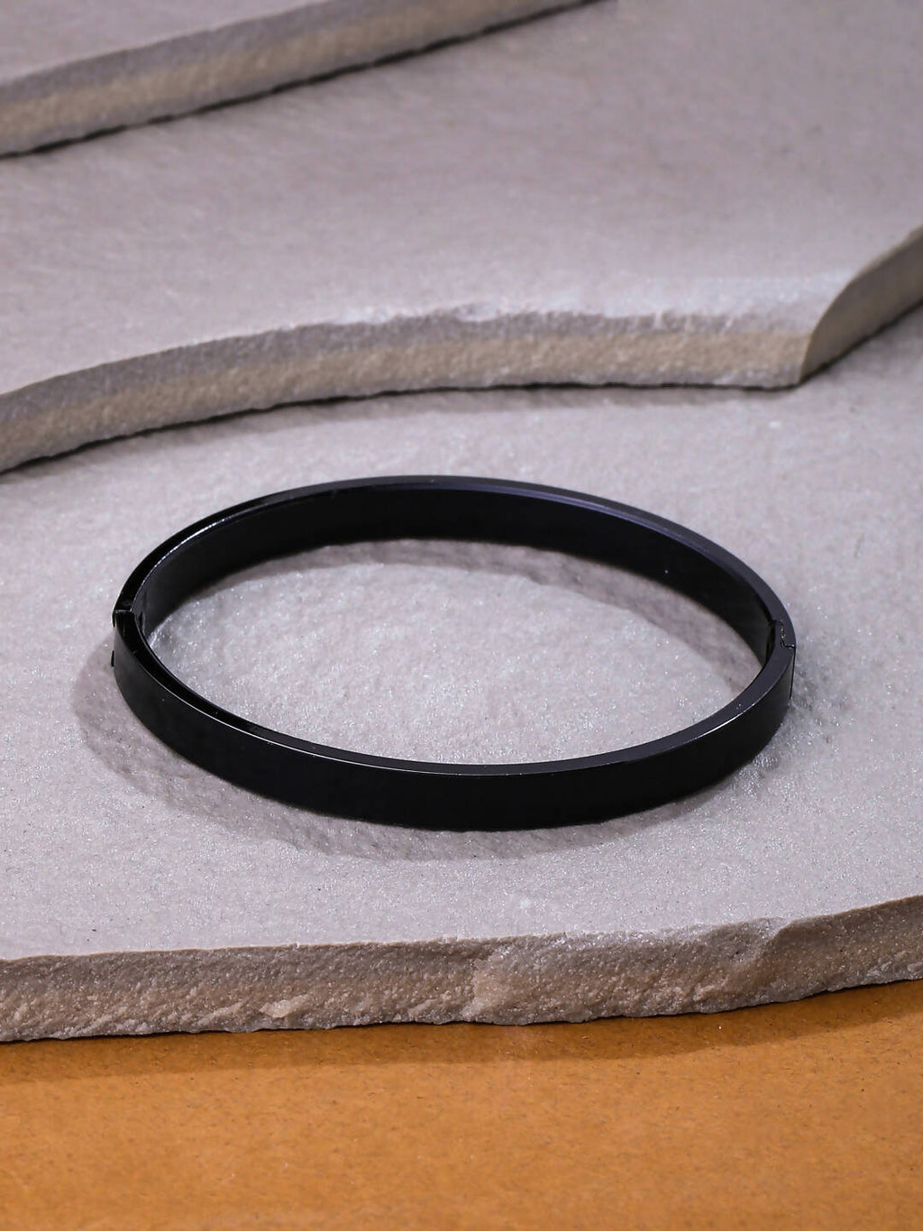 NVR Men's Black Metal Interlock Kada Bracelet - Distacart