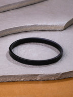 NVR Men's Black Metal Interlock Kada Bracelet - Distacart