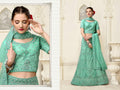 Green Net Fancy Zari Embroidered work Lehenga Choli with Dupatta - Heer