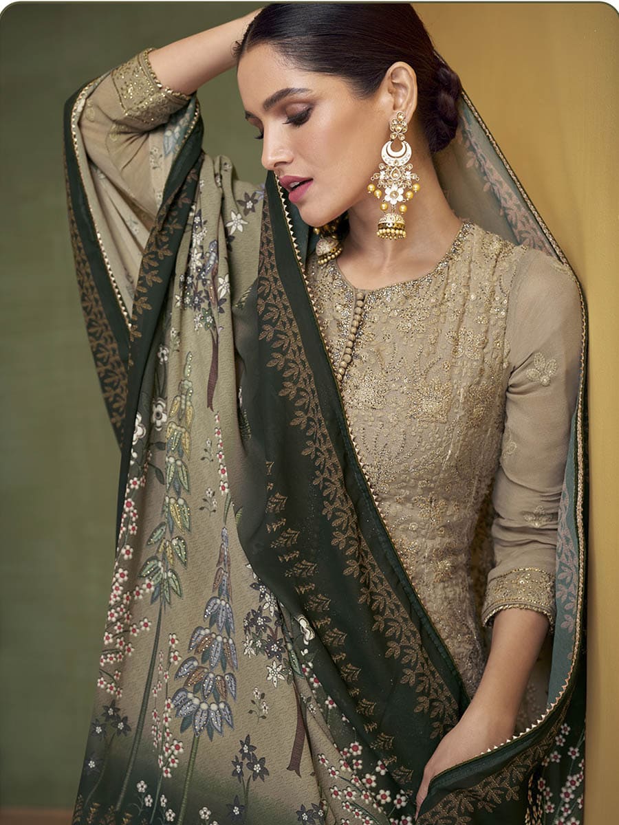 Myra Coco Real Georgette Embroidered Party Wear Suit