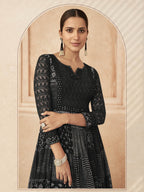 Myra Black Real Georgette Designer salwar kameez