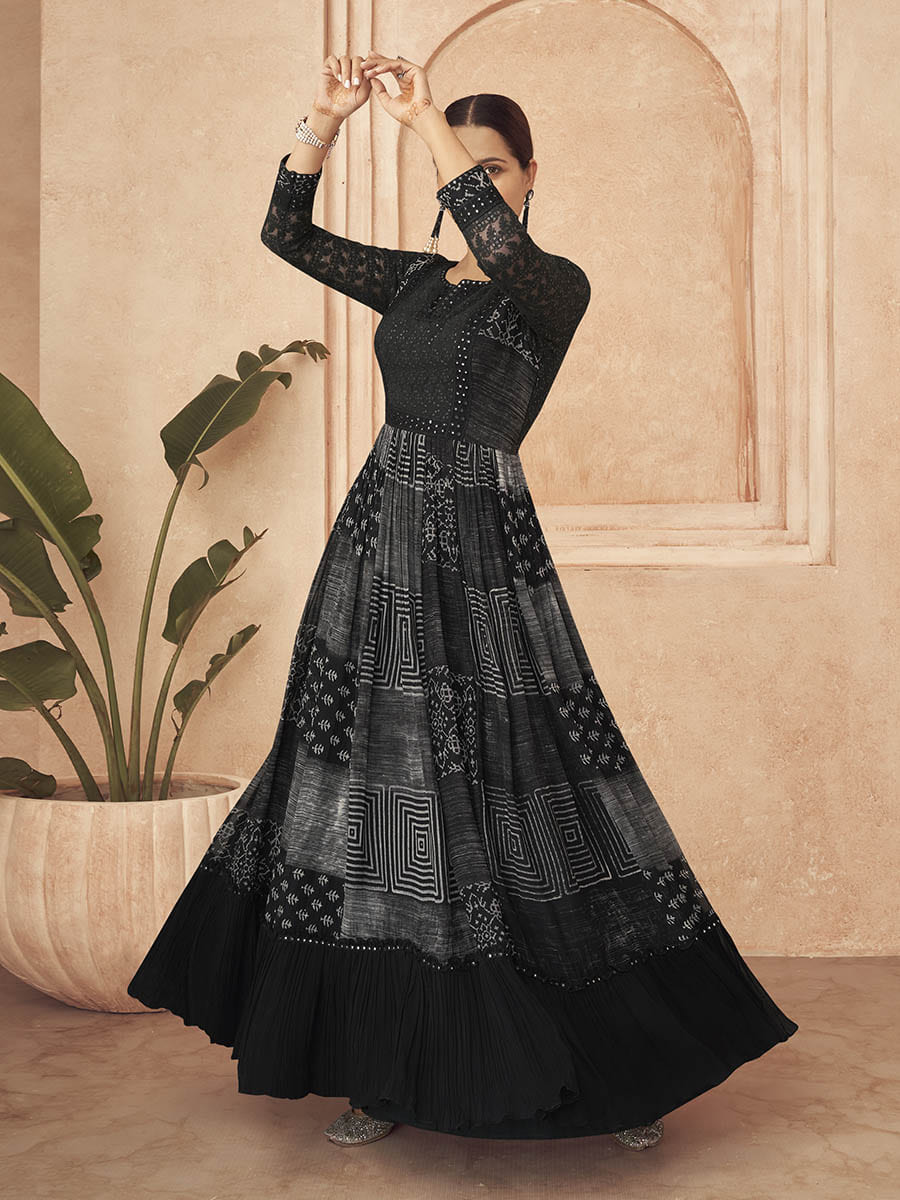 Myra Black Real Georgette Designer salwar kameez