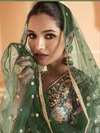 Myra Multicolour Real Georgette Designer Gown Style Suit - Distacart