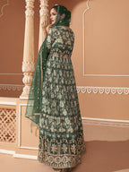 Myra Multicolour Real Georgette Designer Gown Style Suit - Distacart