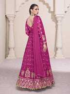 Myra Rani Georgette and Chinon Silk Gown Style Party Wear Suit - Distacart