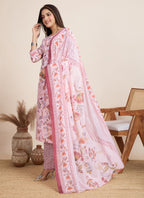 Prazu Fashion Baby Pink Printed Cotton Blend Festival Wear Salwar Suit - Distacart