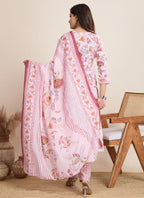 Prazu Fashion Baby Pink Printed Cotton Blend Festival Wear Salwar Suit - Distacart
