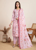 Prazu Fashion Baby Pink Printed Cotton Blend Festival Wear Salwar Suit - Distacart