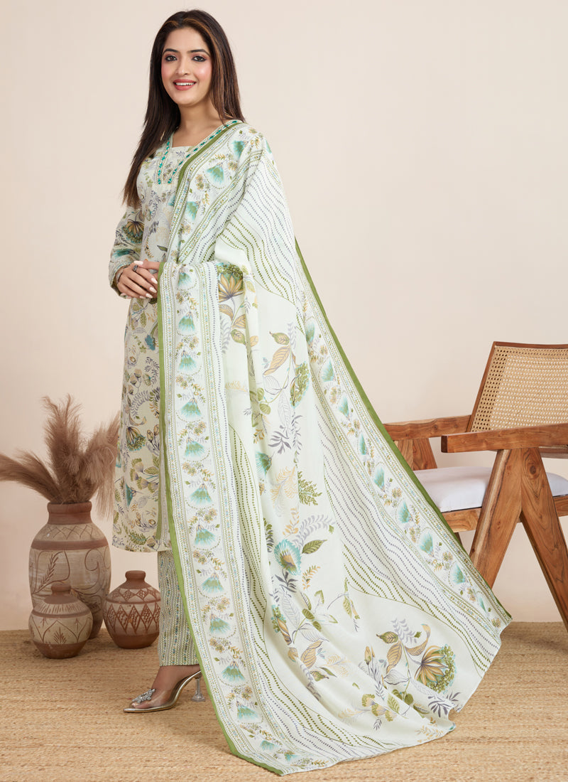 Prazu Fashion Off White Printed Cotton Blend Festival Wear Salwar Suit - Distacart