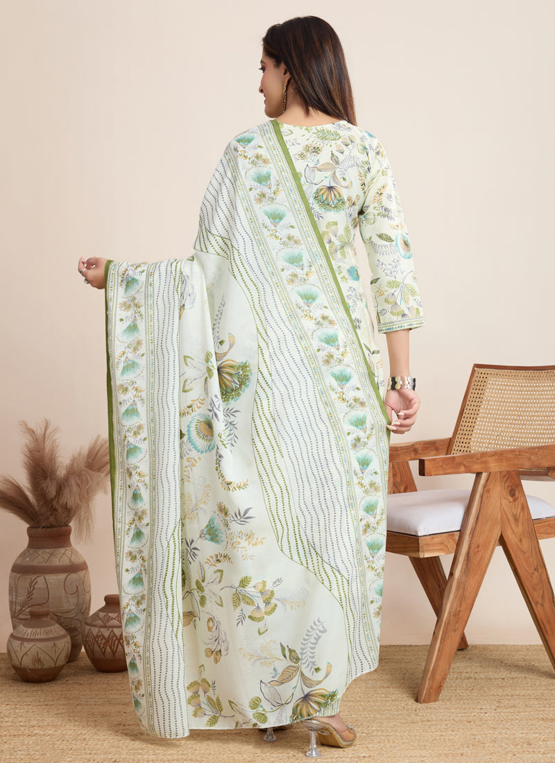 Prazu Fashion Off White Printed Cotton Blend Festival Wear Salwar Suit - Distacart