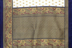 Vamika white & navy Printed Art Silk Saree