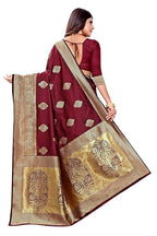 Vamika Weaving Banarasi Jacquard Maroon Kanjivaram Saree - Distacart