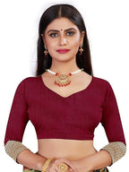 Vamika Weaving Banarasi Jacquard Maroon Kanjivaram Saree - Distacart