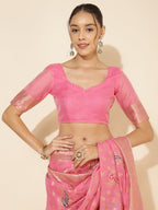 Janasya Light Pink Chanderi Silk Ethnic Motifs Woven Design Saree - Distacart