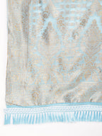 Janasya Sky Blue Chanderi Silk Ethnic Motifs Woven Design Saree