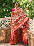Janasya Pink Paithani Silk Woven Bagh Design Paithani Silk Saree