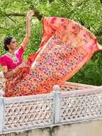 Janasya Pink Paithani Silk Woven Bagh Design Paithani Silk Saree