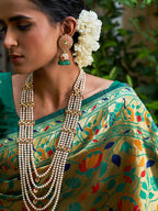 Janasya Green Paithani Silk Woven Bagh Design Paithani Silk Saree