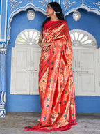 Janasya Pink Paithani Silk Woven Ethnic Motifs Paithani Silk Saree - Distacart