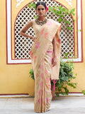 Janasya Cream Chanderi Silk Ethnic Motifs Woven Design Saree - Distacart