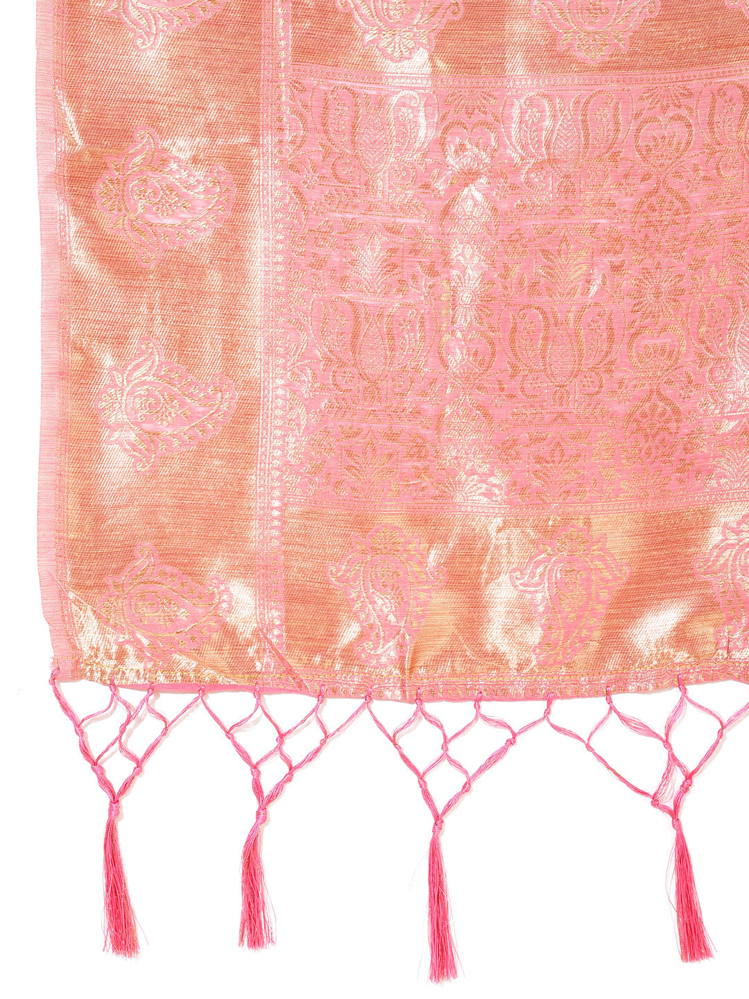 Janasya Light Pink Chanderi Silk Floral Woven Design Saree - Distacart