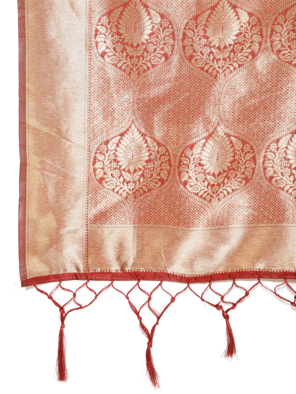 Janasya Maroon Organza Floral Saree - Distacart
