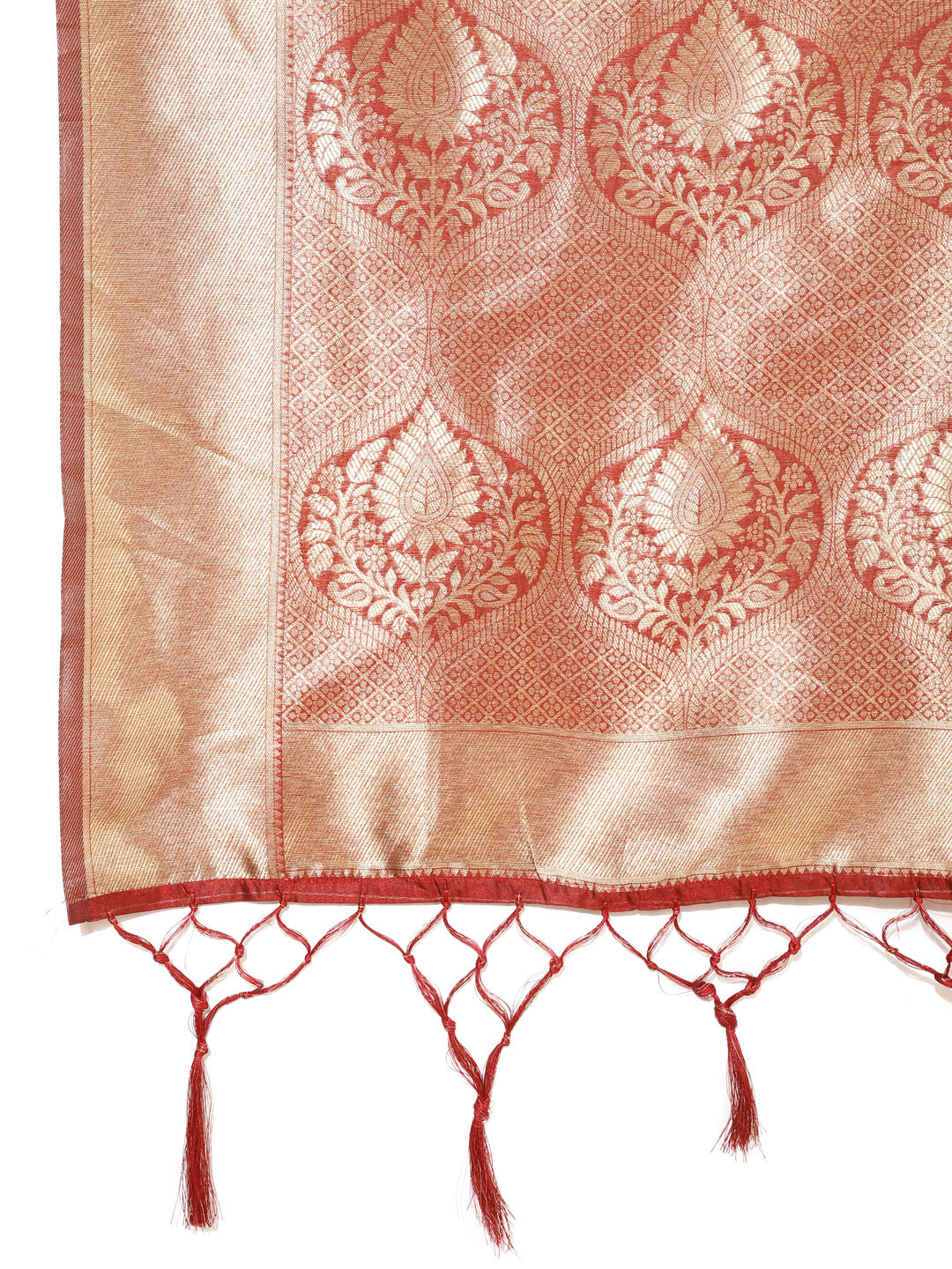 Janasya Maroon Organza Floral Saree - Distacart