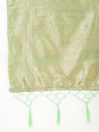 Janasya Green Chanderi Silk Floral Woven Design Saree