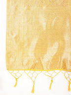 Janasya Yellow Chanderi Silk Floral Woven Design Saree