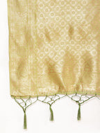 Janasya Light Green Chanderi Silk Floral Woven Design Saree - Distacart