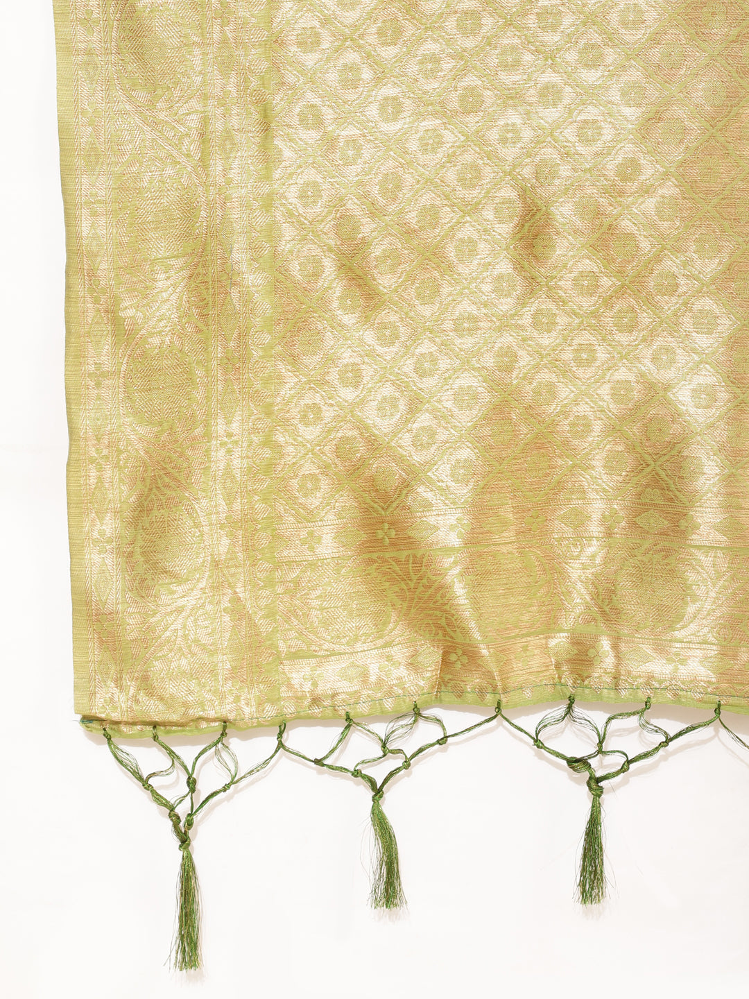 Janasya Light Green Chanderi Silk Floral Woven Design Saree - Distacart