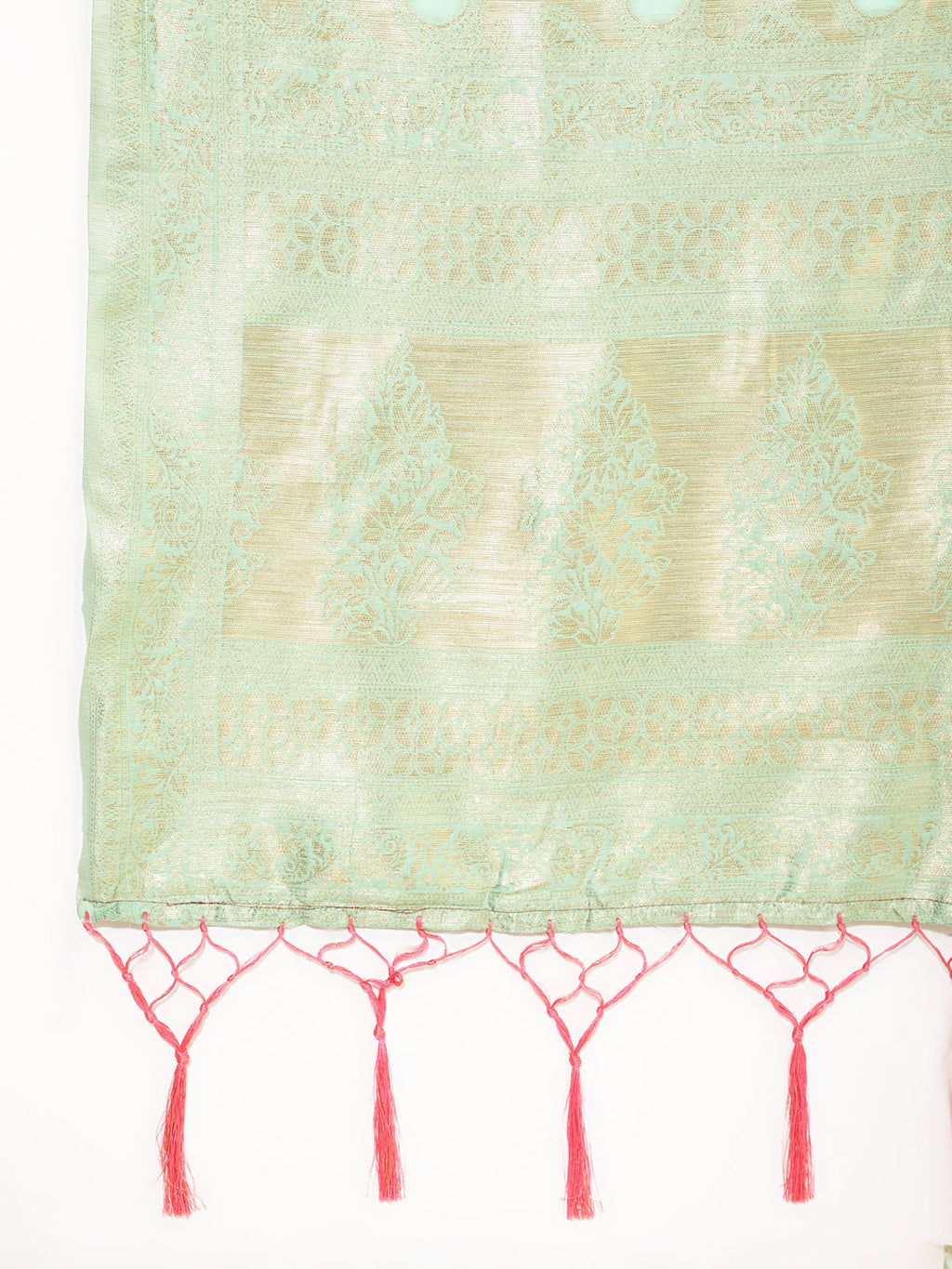 Janasya Sea Green Chanderi Silk Ethnic Motifs Woven Design Saree - Distacart