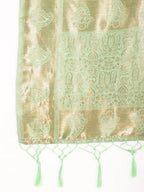 Janasya Light Green Chanderi Silk Floral Woven Design Saree - Distacart