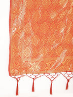 Janasya Red Chanderi Silk Woven Geometric Chanderi Silk Saree - Distacart