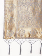 Janasya Grey Chanderi Silk Woven Ethnic Motifs Chanderi Silk Saree - Distacart
