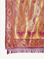 Janasya Wine Banarasi Silk Woven Ethnic Motifs Banarasi Silk Saree - Distacart