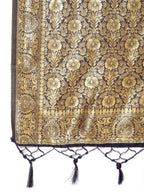 Janasya Navy Blue Chanderi Silk Woven Geometric Chanderi Silk Saree - Distacart