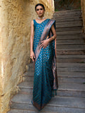 Janasya Green Banarasi Silk Ethnic Motifs Woven Design Saree - Distacart