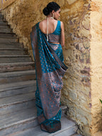 Janasya Green Banarasi Silk Ethnic Motifs Woven Design Saree - Distacart