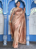 Janasya Beige Chanderi Silk Paisley Woven Design Saree - Distacart