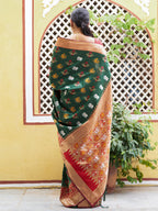 Janasya Green Cotton Silk Woven Ethnic Motifs Patola Saree - Distacart